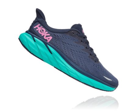 Hoka One One Clifton 8 Moški Čevlji Mornarica / Turkizna SI-821953K